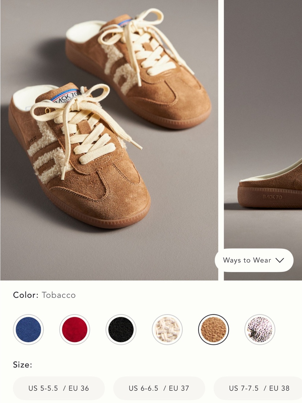 Back 70s Tobacco Suede Slip-On Sneakers with Cream Trim